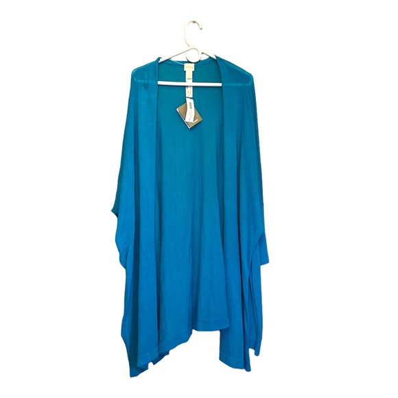 New Chico’s Convertible Cardigan Sweater 3/4 Sleeves Tropical Teal Size 3 (XL) - Picture 2 of 8